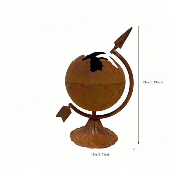 Rustic globe planter with flowers for garden decor