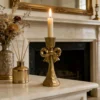 temu-bow-candle-holder-10 Vintage golden bow iron candle holder for tabletop decor