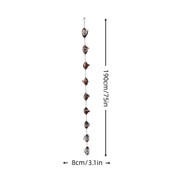 Bronze bee shaped iron rain chain for garden and outdoor decor