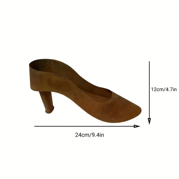Rustic iron high heel shoe planter for garden and home decor