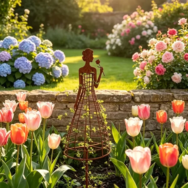 Rustic Lady Garden Trellis for Climbing Vines and Flower Beds - image 1