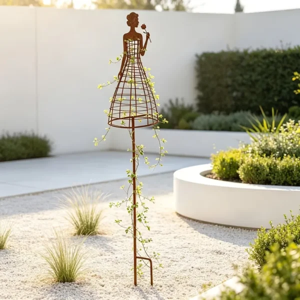 Rustic Lady Garden Trellis for Climbing Vines and Flower Beds - image 2