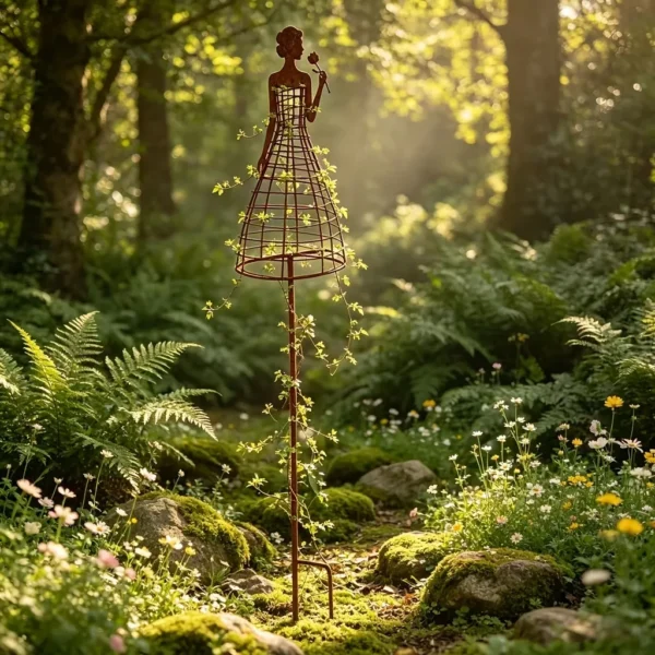 Rustic Lady Garden Trellis for Climbing Vines and Flower Beds - image 5