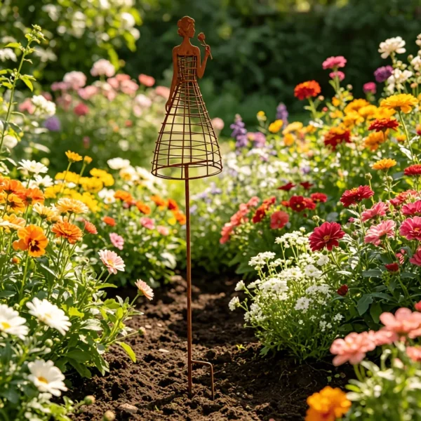 Rustic Lady Garden Trellis for Climbing Vines and Flower Beds - image 7