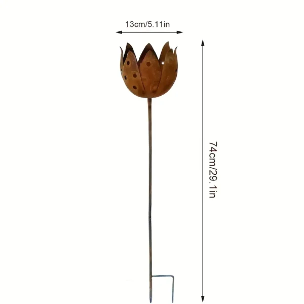 temu-lotus-ground-candle-holder-03 Rustic lotus flower ground stake candle holder for garden decor