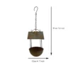 Rustic house iron bird feeder with chain for garden decor