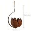 Rustic tulip shaped iron hanging candle holder for garden and home decor