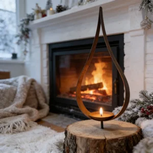 temu-teardrop-candle-holder-01 Rustic Teardrop Iron Candle Holder for Tabletop Decor - image 1