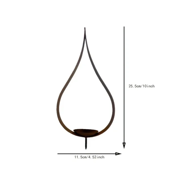 Rustic Teardrop Iron Candle Holder for Tabletop Decor - image 3