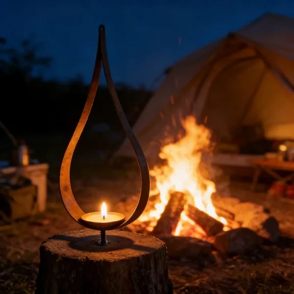Rustic Teardrop Iron Candle Holder for Tabletop Decor - image 5
