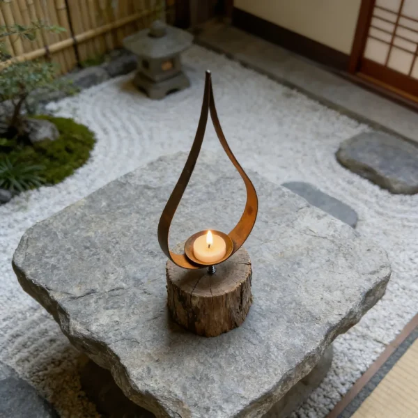 Rustic Teardrop Iron Candle Holder for Tabletop Decor - image 6