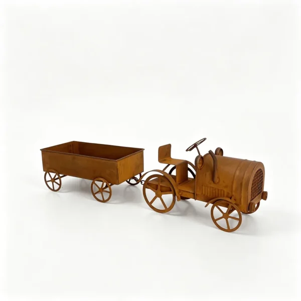Rustic Iron Tractor Planter for Garden and Home Decor - image 8