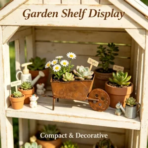 Rustic Iron Wheelbarrow Planter for Garden and Tabletop Decor - image 1