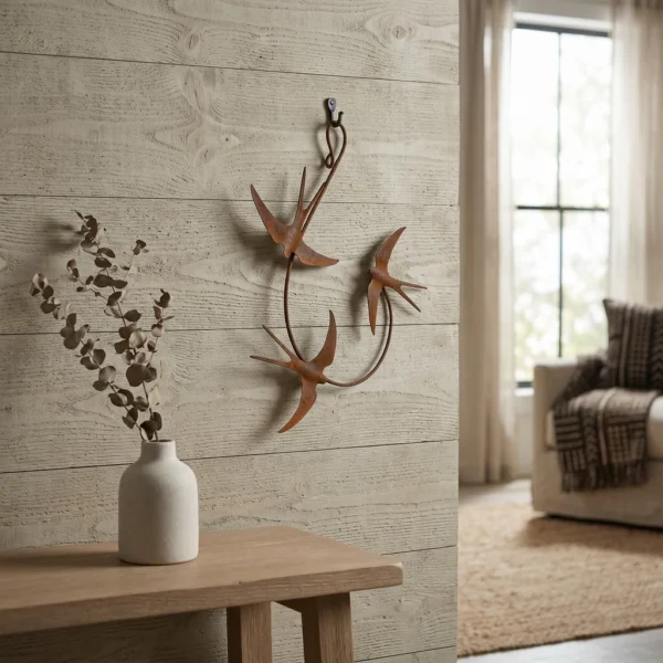 three-swallow-wall-art-04 Rustic Three-Swallow Wall Art for Entryway and Living Room