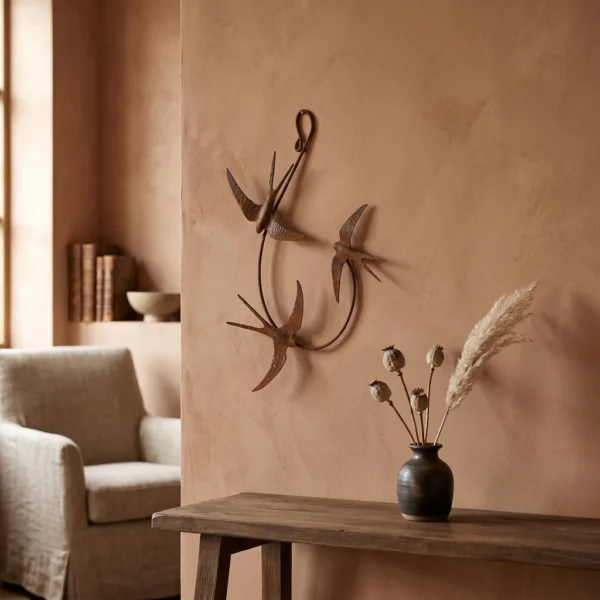 three-swallow-wall-art-05 Rustic Three-Swallow Wall Art for Entryway and Living Room