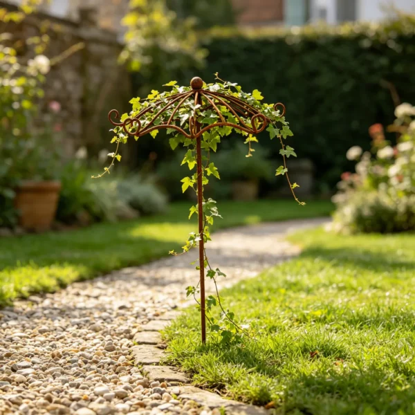 umbrella-vine-trellis-01 Rustic umbrella vine trellis for garden climbing plants